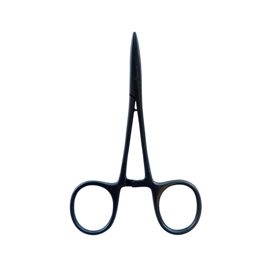 Angler's Forceps - 5" Black Straight